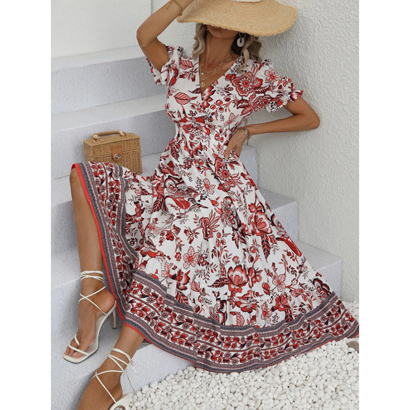 Women Floral Maxi Long Dress