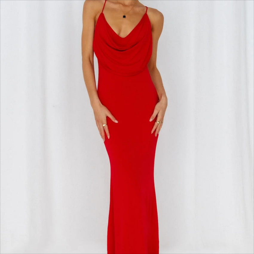 Women's V-neck Strap Sheath Dress