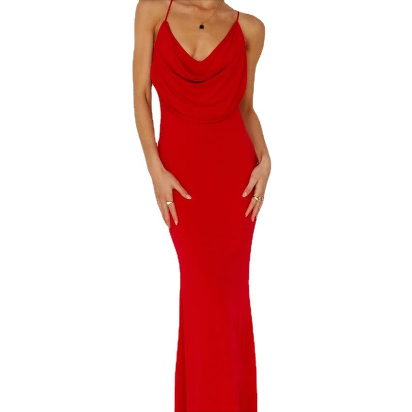 Women's V-neck Strap Sheath Dress